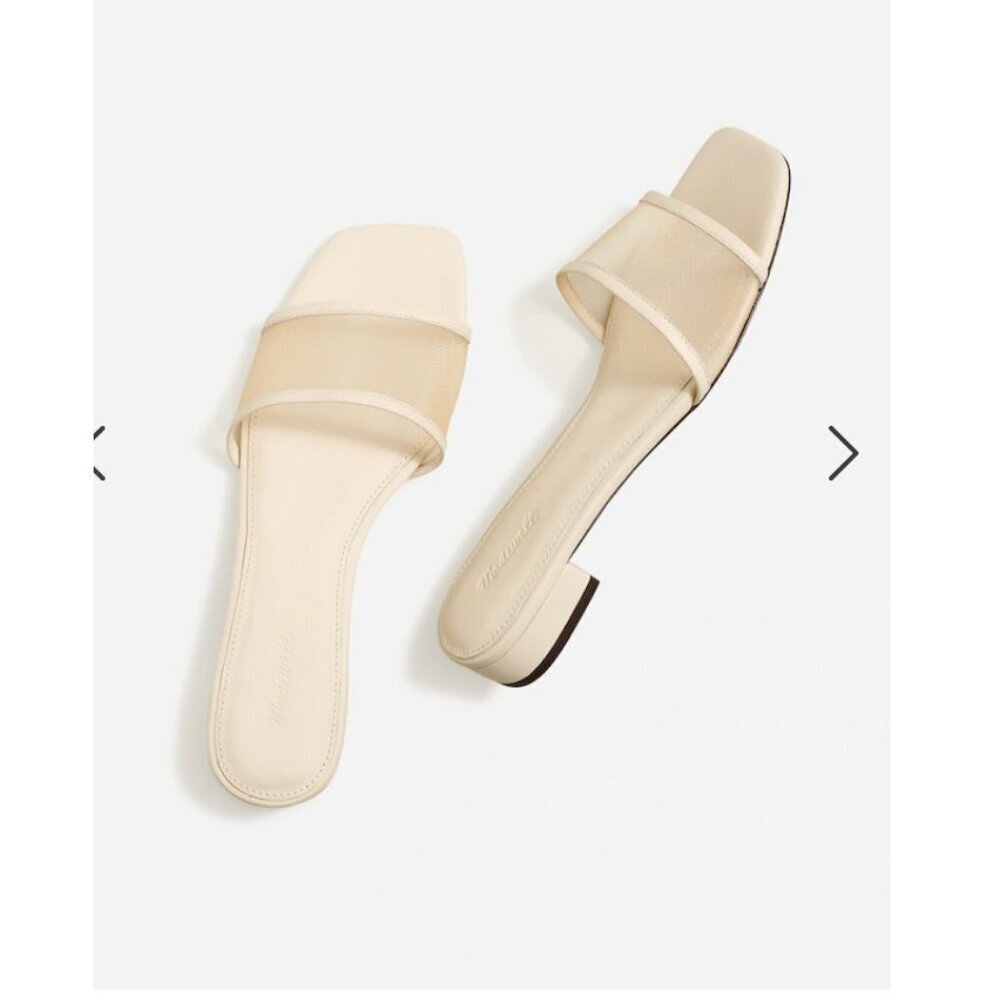 Madewell $98 The Lynda Slide Sandal in Mesh in Ecru Size 7 NP256